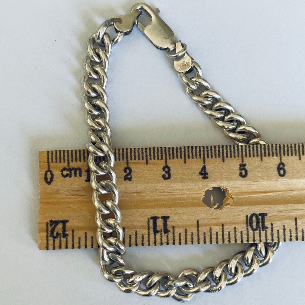 Unisex handmade 7mm chain bracelet 925 silver - Picture 4 of 6